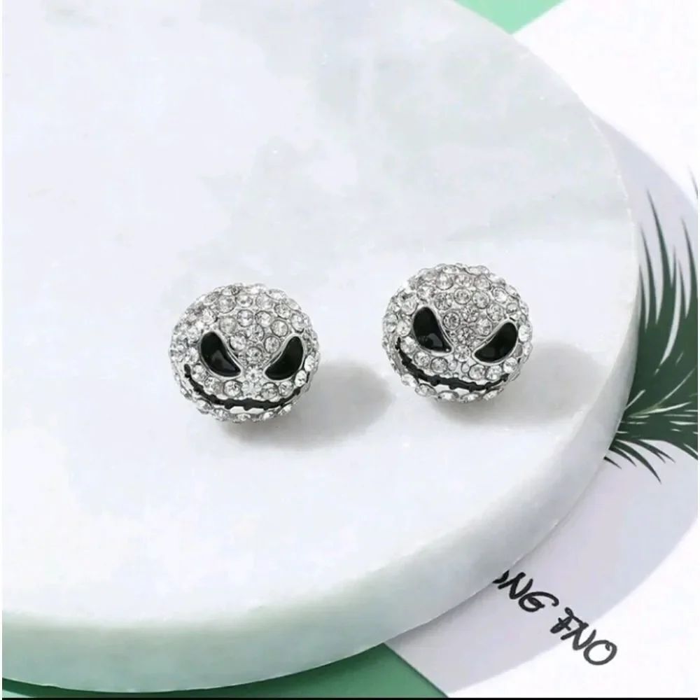 Nightmare Before Christmas Skellington Rhinestone Earrings